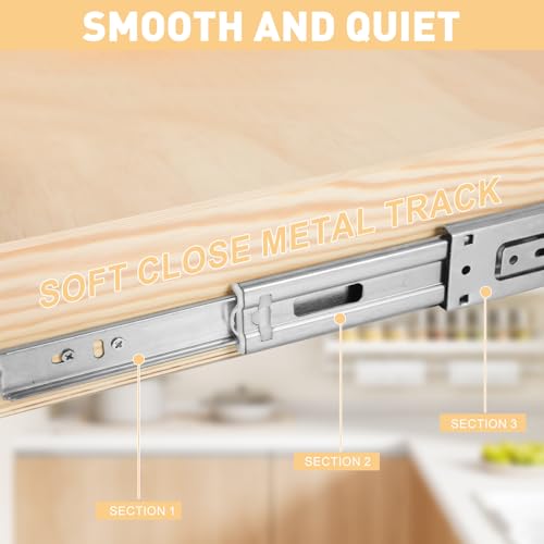 4 Set Wooden Pull Out Drawers for Cabinets 15 X 21in Pull Out Cabinets Organizer,Cabinet Pulls Out Shelves Soft Close Slide Outs for Kitchen Under Sink Space, Pantry, Bathroom by EVERDIJ - Image 4
