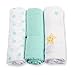 Lulujo Baby Mini Muslin Cotton Silky Soft Cloths, Dreamland, 3-Pack, 28 x 28-Inches