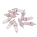 Rose Quartz Crystal 10 PCS Rose Quartz Point Hexagonal Healing Reiki Stone Pendant Bulk for Jewelry Making