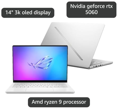 Image of EXCaliberPC [2025] ASUS ROG Zephyrus G14 GA403UM-G14.R9HX4 (AMD Ryzen 9 270, 16GB LPDDR5X, 1TB NVMe SSD, NVIDIA GeForce RTX 5060, 14 inch 3K OLED 120Hz, Windows 11) Gaming Laptop