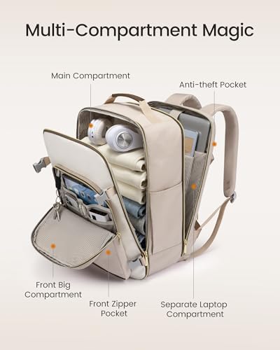 Image of LOVEVOOK 40L Travel Backpack for Women & Men, Airline Approved Carry On Luggage with 3 Packing Cubes, TSA Overnight Bags, Waterproof Personal Item Bag, Weekender Essentials Backpacks fits 17 inch Laptop