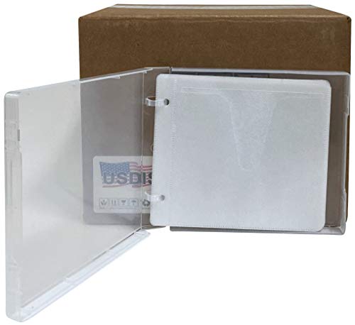 USDISC PP Poly Cases 25mm Binder Sleeve, 12 Disc, Clear, Pack of 50