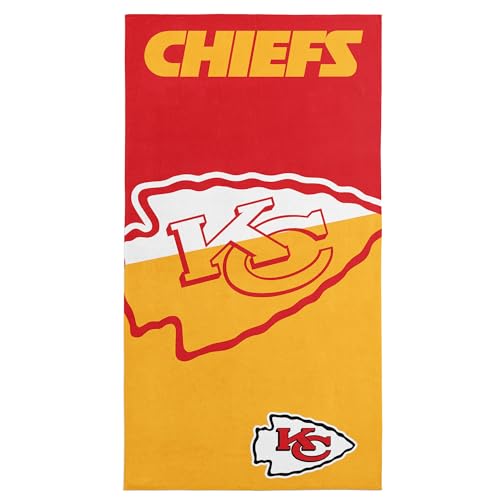 Image of Northwest NFL Kansas City Chiefs Microfiber Beach Towel, 30 x 60 Inches - Quick Dry, Sand Resistant, Lightweight, Highly Absorbent, Incisor Design