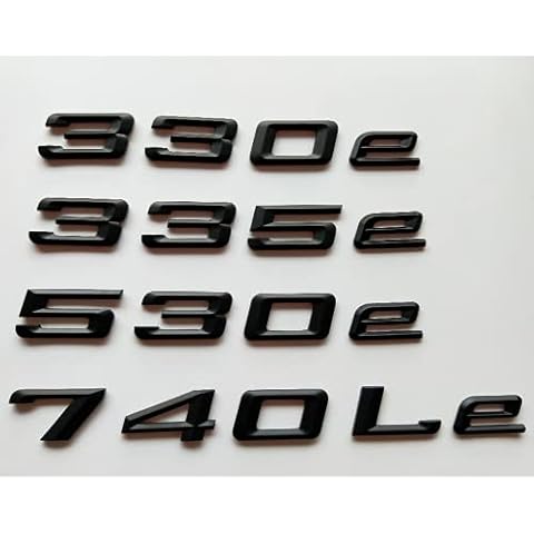 Matte Black Letters Trunk Lid Badge Emblems Emblem Badge Sticker for BMW 325e 330e 335e 520e 528e 530e 550e 740e 740Le 750Le (330e, Matte Black) Cover