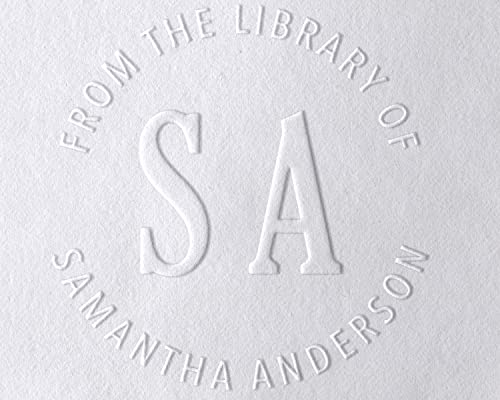 The Library of Custom Book Embosser - Floral Ex Libris - Great Book Lover Gift - 1 x 5/8