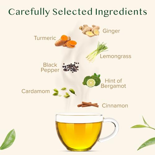 image for VAHDAM, Turmeric Spice Herbal Tea Bags (30 Count) Caffeine Free, Non G