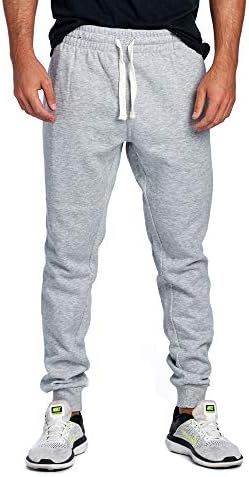 Men's Casual Jogger Sweatpants Basic Fleece Marled Jogger Pant Elastic Waist