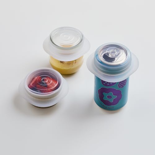 Image of Stasher Premium Reusable Silicone Stretch Lids, Clear, 3pk of 2.5 inch Lids, Airtight Seal, Food Container Covers, BPA Free, Leak-free, Dishwasher Safe, Microwave Safe, Eco-Friendly