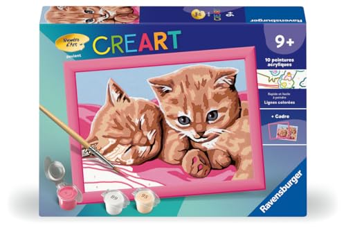 Ravensburger CreArt Kids 13x18 cm Numéro d'art Deux Chatons Roux Kit de Peinture par numéros Dès 25910