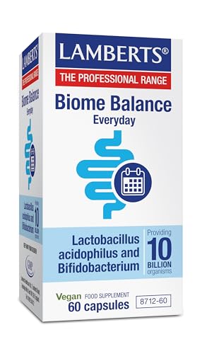 Lamberts Biome Balance Everyday – 10 Billion CFU – with Lactobacillus Acidophilus & Bifidobacterium Bifidum – 60 Capsules