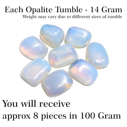 Image of Crystal OPALITE Tumble Stone Pebble Tumbled Gemstone for Reiki Healing Vastu Correction Gravels for Aquarium Home Decor Garden Table 100 Gm