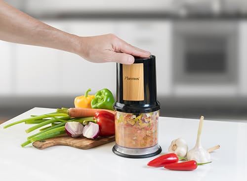 Bestron hachoir électrique mini hachoir idéal pour les légumes les oignons Deux lames de coupe & capacité de 500 ml Coleur: - vue 4