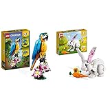 Produkt 2: Die LEGO Tiere sind alle beweglich: Der Oster-Hase kann seinen Kopf, Beine, Mund und Ohren bewegen, der Papagei kann seine Flügel, seinen Schwanz und Hals bewegen und den Kopf um 360 Grad rotieren und die Robbe kann ihren Mund und ihre Flossen bewegen