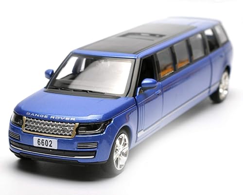 Image of Long Range Rover Diecast Metal Pullback Toy Car with Openable Doors & Light, Music Boys Car for Kids Best Toys Gifts Toys for Kids(Blue)