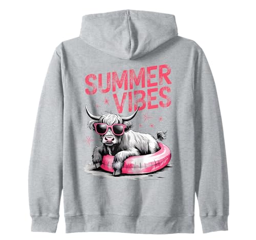 Divertidas gafas de sol de vaca de las tierras altas, anillo flotante de verano Sudadera con Capucha