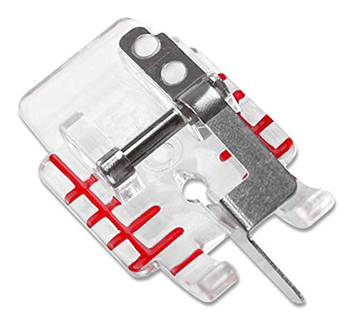 DreamStitch 1/4" 1-4 (Quarter Inch) Clear Stitch In Ditch Presser Foot Snap On(One Step) Straight Stitching For Brother Singer Babylock Bernette Elna Viking Husqvarna Sewing Machine- P8-6711