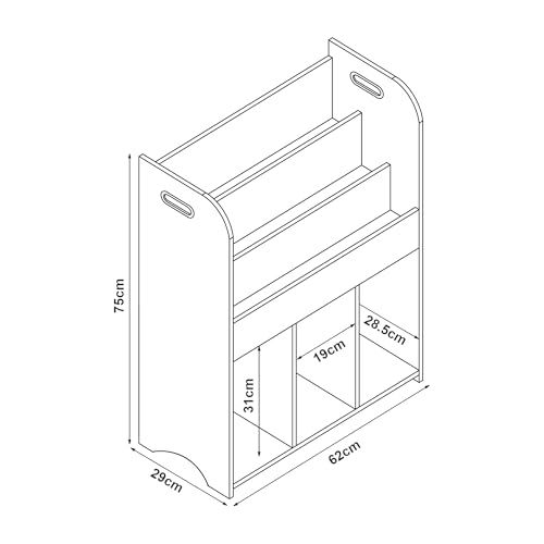 Scaffale Per Cameretta RøYrvik Mobile Per Libri Giochi 75X62X29 Cm Oceano [En.Casa] - 2