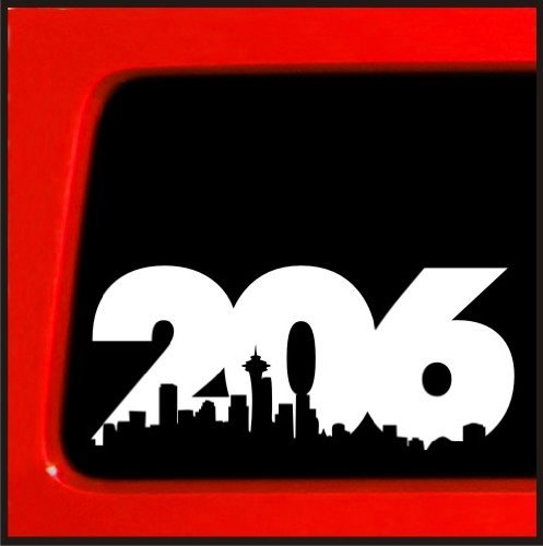 Sticker connection | 206 seattle bumper sticker decal f…