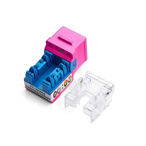TRUE CABLE Cat5e Keystone Jack modular RJ45 rosa 24 piezas miniatura 2