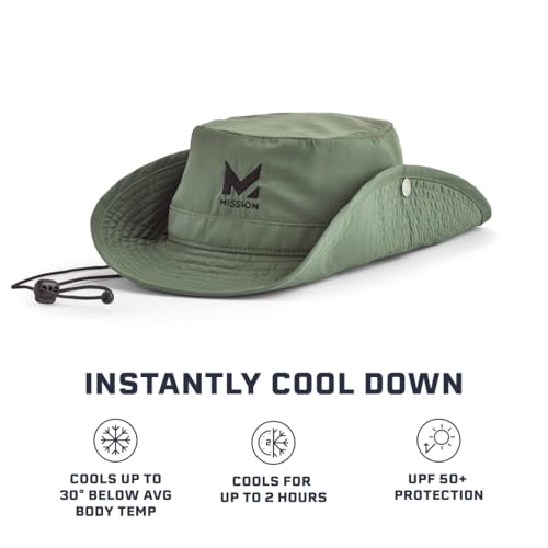 Image of MISSION Cooling Bucket Hat - Unisex Wide-Brim Hat for Men & Women - Lightweight, Foldable & Durable - Cools Up to 2 Hours