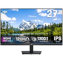KTC 27 Inch Computer Monitor - QHD 2560 x 1440 Display, Up to 120Hz Monitor, IPS Panel, 123% sRGB, HDMI 2.0 x 2 & DP 1.4 x1, Adaptive Sync, Eye-Friendly Screen PC Monitors for Work Gaming, H27D9