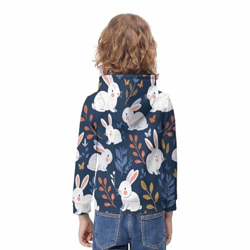 Sweat à capuche lapin 3D pour ado fille et garçon de 9 à 11 ans