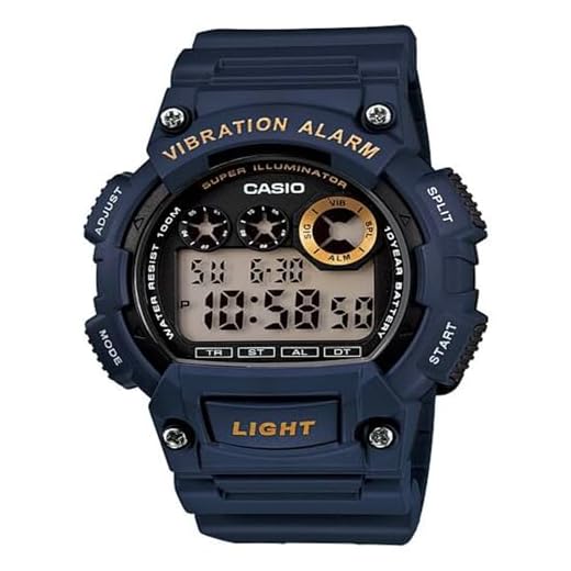 Casio Men's W735H-1AVCF Super Illuminator Watch With Black Resin Band