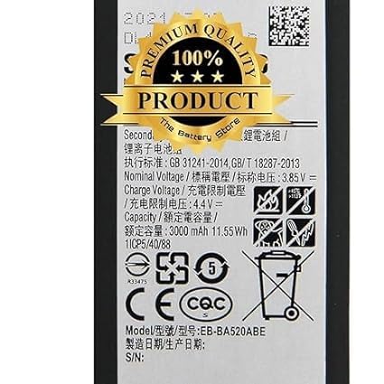Image of THE BATTERY STORE Orignal EB-BA520ABE Battery for Samsung Galaxy A5 2017 / A520 / SM-A520F Battery with 6 Month warrenty****(Q107)