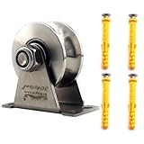 heyous 1 Piece Stainless Steel Pulley Block Single Wheel Swivel Lifting Rope Pulley Block with Mounting Screws and Expansion Pipes for Wire Rope, U Groove Type