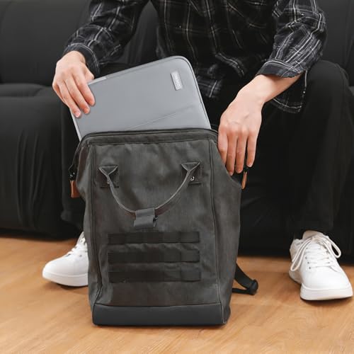 Image of PU Leather Portable Monitor Case 15.6 Inch, Protective Carrying Sleeve for Most 15.6 in Monitors,Water Resistant Portable Computer Laptop Display Bag with Accessory Pocket,Size-15.3 inchx9.8 inch Gray