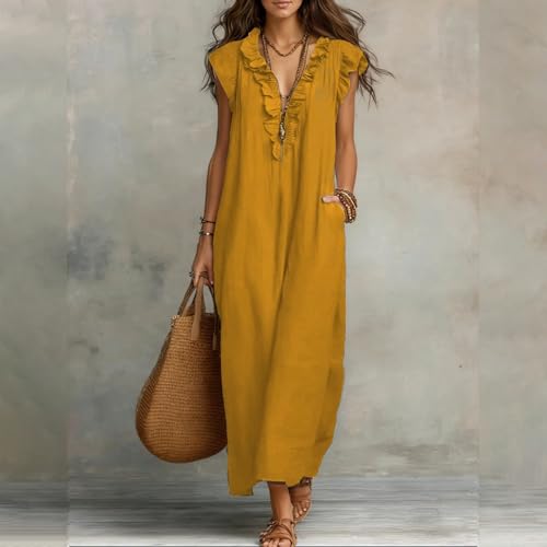 Mono de verano elegante de algodón con cuello en V para mujer 3