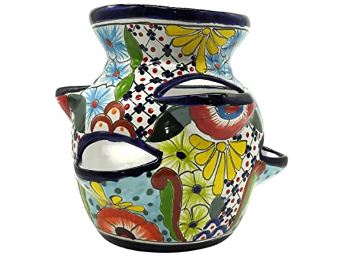 Talavera Pottery Store Strawberry Planter Medium Hand Painted Pot Indoor Outdoor Multi Colored Figure Glazed Puebla #TOP2