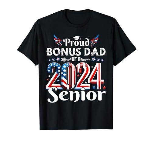 Senior 2024 Bonus Dad Graduate USA Patriotic Class of 2024 Camiseta