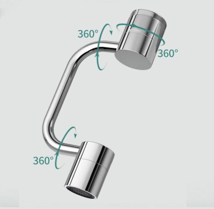 Rotating Faucet Extender Universal rotatable faucet Solid Brass Splash Filter with Full 1080° Swivel Dual Function 2-Mode Spray Sink Attachment