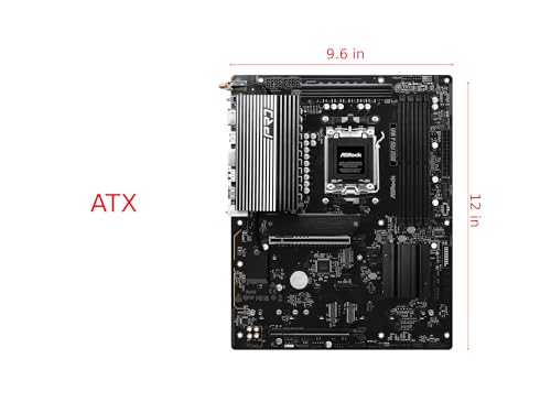 Image of ASRock AMD B850 Pro A WiFi 6E Socket AM5 Ryzen 9000, 8000 and 7000 Series DDR5 up to 8000+ (OC) MHz 256GB ATX Motherboard M.2 SATA3 6.0 Gb /s PCIe 5.0 BIOS Flashback Realtek 2.5G LAN