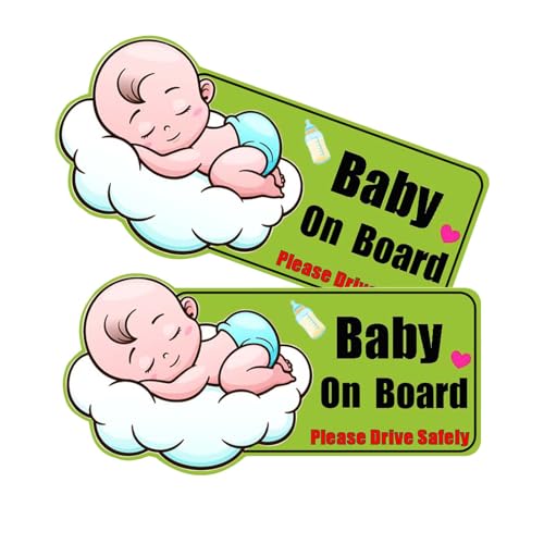 Image of Baby on Board Magnet for Car - Reflective Waterproof Magnetic Sticker Safety Sign, 10.6 inchx5.2 inch Large Size, Strong Car Magnet for Car, Baby Car Accessories, Reusable & Paint-Safe