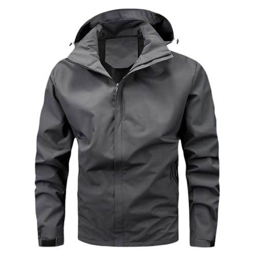 Giacca Uomo Impermeabile Antivento con Cappuccio e Design Baggy Giacca da Trekking Uomo per attività Outdoor