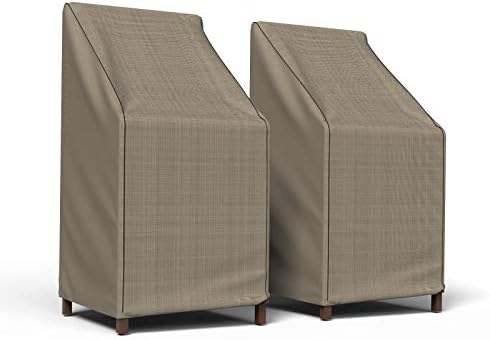 Budge P1A01PM1-2PK English Garden Patio Chair Cover, Tan Tweed