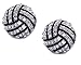 Volleyball Earrings Studs - Crystal Rhinestone Post Silver Bling by Kenz Laurenz