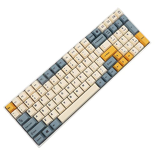 Image of YMDK 145 Apricot Yellow Dye-Sub Mac Keycaps Thick PBT Cherry Profile Key caps for TKL 61 64 68 75 87 96 104 108 GMMK MX Mechanical Keyboard