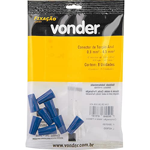 Conector Torção Azul 0,8 mm à 4,5 mm com 8 peças Vonder