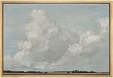 MUDECOR Framed Canvas Print Wall Art Gray Clouds Over Rustic Field Landscape Nature Wilderness Illus