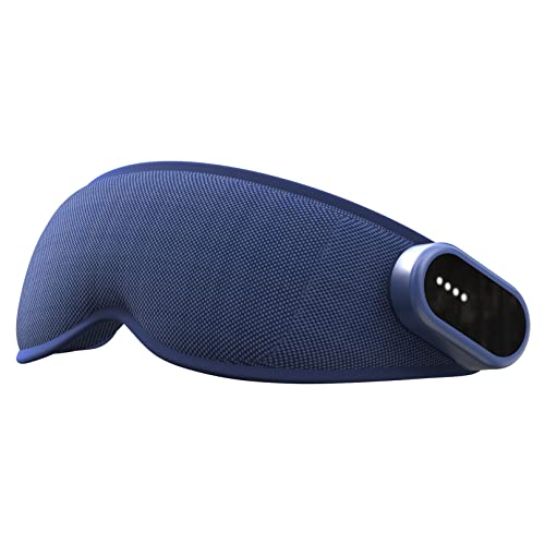 Máscara de ojos inalámbrica con compresa fría y caliente, masajeador de ojos inteligente, alivio de la fatiga ocular, máscara de dormir caliente for ojos secos, MGD, orzuelo, blefaritis ( Color : Blue