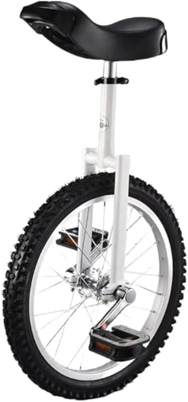 Scifimp子供用一輪車、16〜24インチ、小学生から大人まで使用可能、白、レーシングスタイル、耐久性に優れ、男の子にも女の子にも