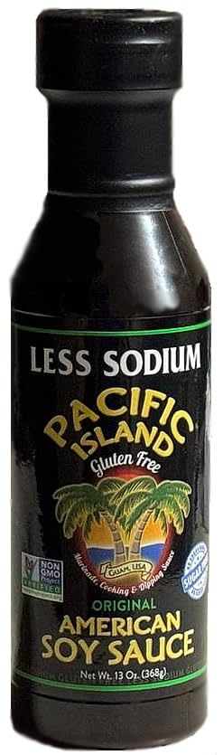 Pacific Island Soy Sauce, American, Fat-Free, Gluten-Free, No Sugars, Certified Non-GMO, No Carbs,...