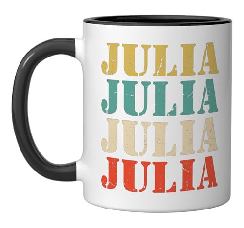 Julia Retro Names Vintage Style Personalized For Julia Ceramic Mug, Black/White