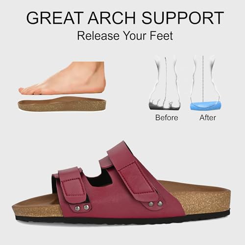 Image of Centrino Women's Berkin-Style Slip-On Sandals | Open Toe Design | Soft PU Footbed | Lightweight & Comfortable | Arch Support | On-Grip Sole | Casual Outdoor Wear (9222)