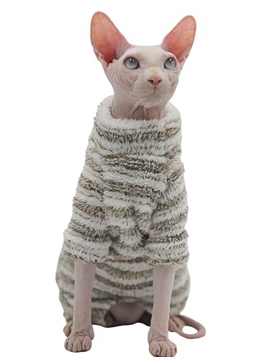 Thick, Warm,Winter Four-Legs Hairless Cat Sweater for Sphynx, Devon Rex, Cornish Rex, Abyssinian, and Small Kitten Breeds, (X-Large)