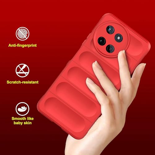 Image of Amazon Basics Mobile Cover for Realme 11 4G | Full Camera Protection | Liquid Silicon Case | Flexible Bumper Case for Realme 11 4G (Red)