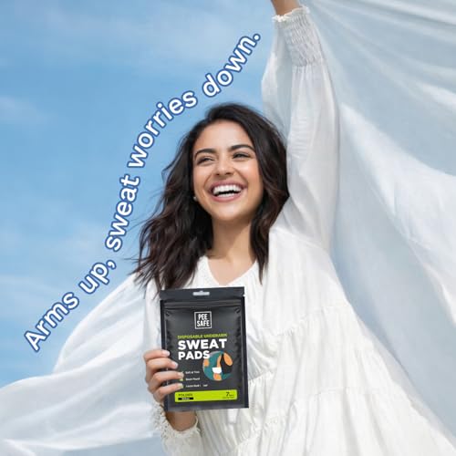 Image of Pee Safe Sweat Pads For Underarms Women & Men (7 Pairs) 14 Pads | Folded | Prevents Stains | Absorbs Sweat & Unpleasant Odour | Breathable And Deodorizing | Self Adhesive Glue